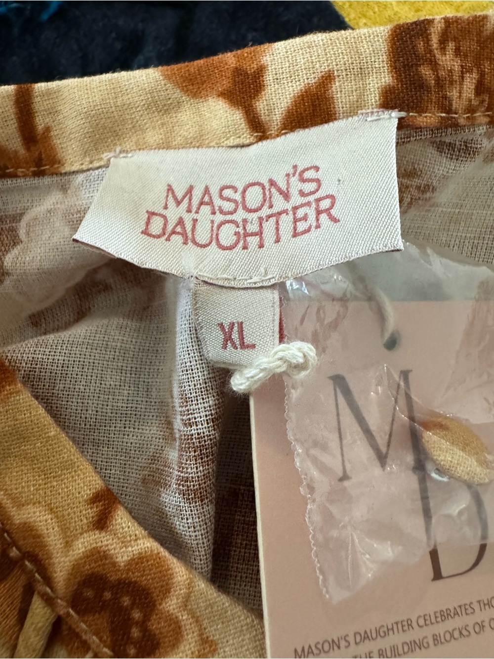 NWT Mason’s Daughter Lyndsey Zorich Floral Mini Dress XL Linen Balloon Sleeve - Picture 8 of 9